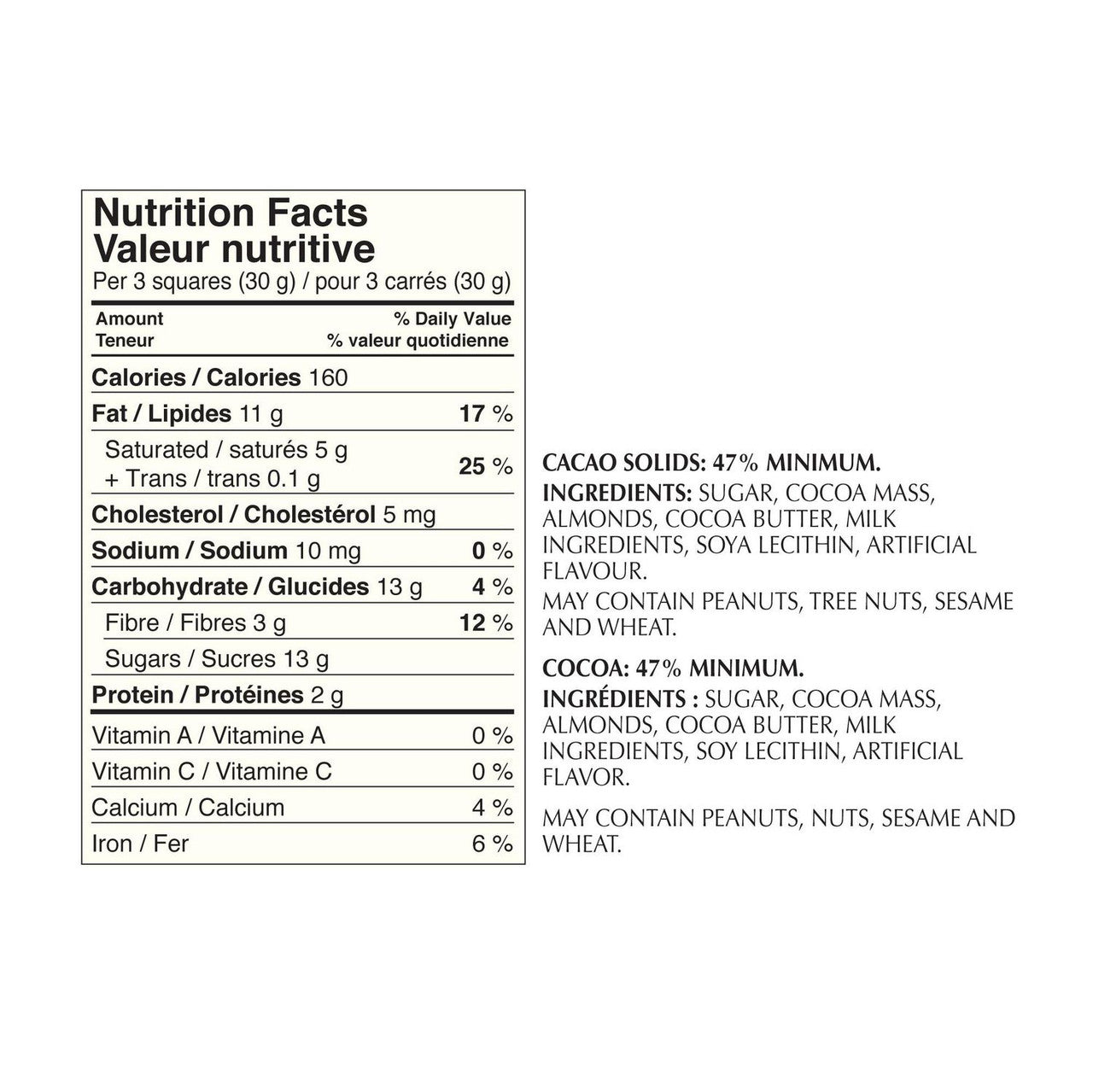 Lindt Excellence Roasted Almonds Dark Chocolate Bar, 100g/3.5 oz. {Imported from Canada}