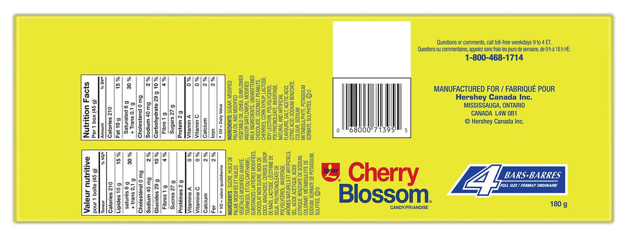 LOWNEY Cherry Blossom Candy, 45g/1.6oz, 4ct, (Imported from Canada)