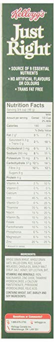 Kellogg's Just Right Cereal 475g/16.8oz, (Imported from Canada)