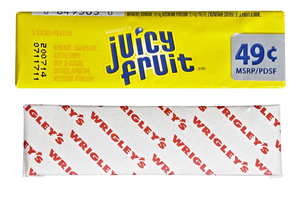 Juicy Fruit Chewing Gum with Sugar, The Original, 20ct {Imported from Canada}