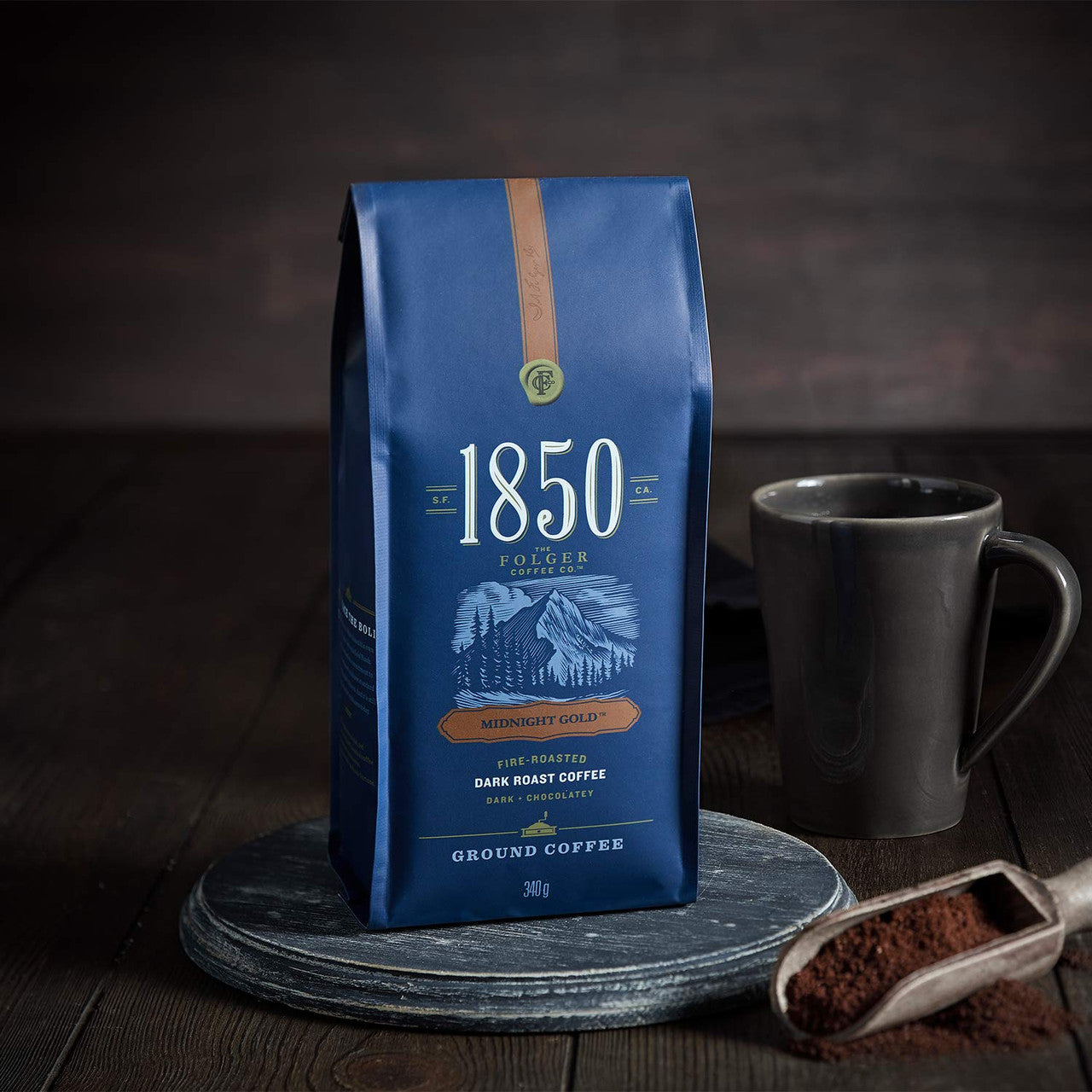 Folgers,1850 Midnight Gold Ground Coffee, 340g/12 oz. {Imported from