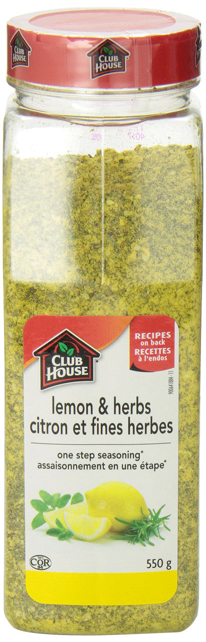 Club House Lemon and Herb Seasoning One Step, 550g {Imported from Canada}