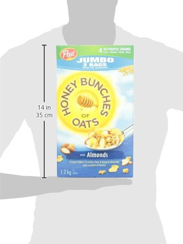 Post Jumbo Honey Bunches of Oats with Almonds, 1.2kg/2.6lbs., {Imported from Canada}