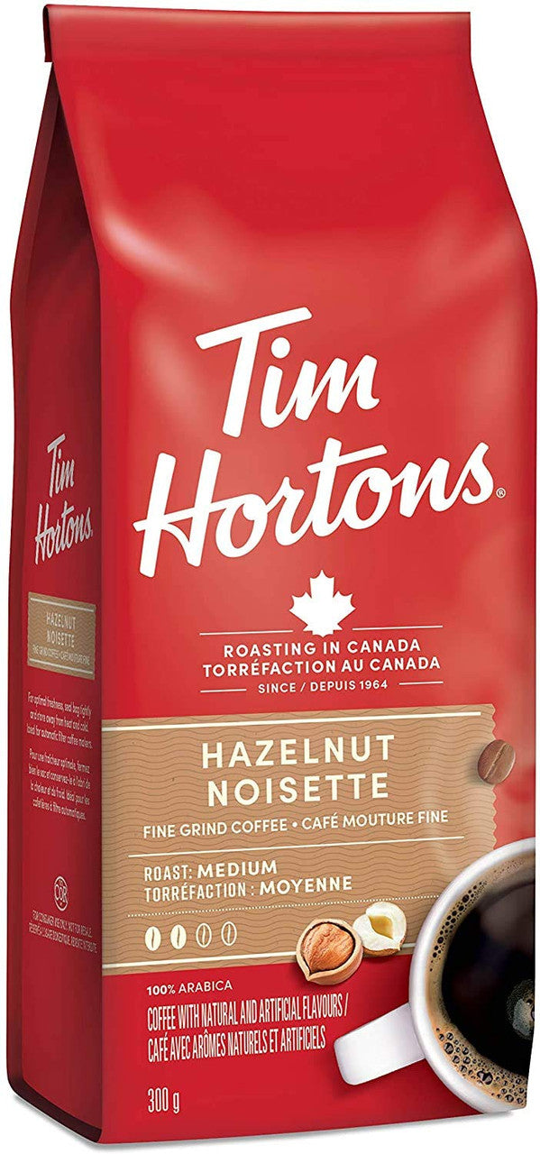 Tim Hortons Hazelnut Coffee - 300g/10.6 oz., (6pk) {Imported from Canada}