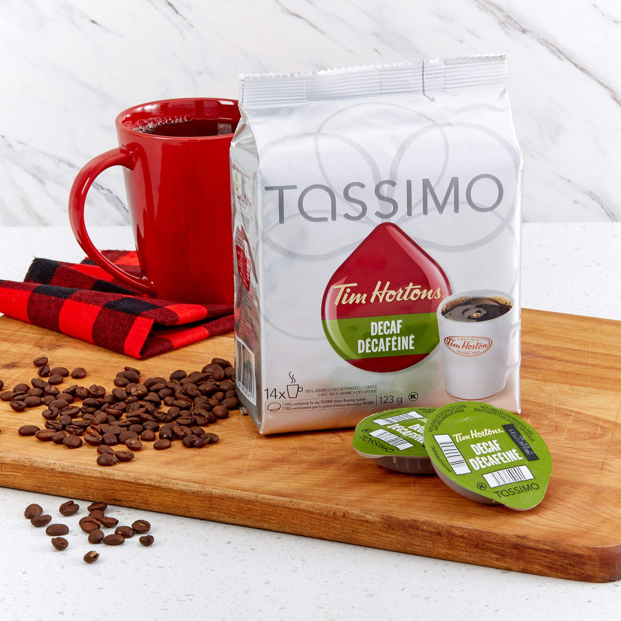 Tassimo Tim Horton's Decaf Coffee, 14 T-Discs {Imported from Canada}
