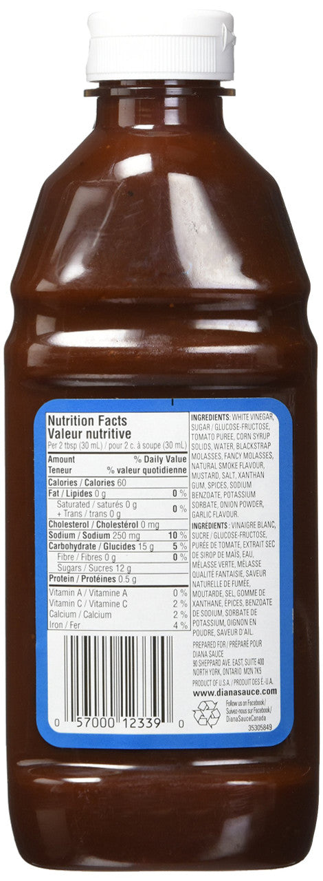 DIANA Sauce, Smokehouse Flavour, 1ct, 500ml/16.90 oz.{Imported from Canada}