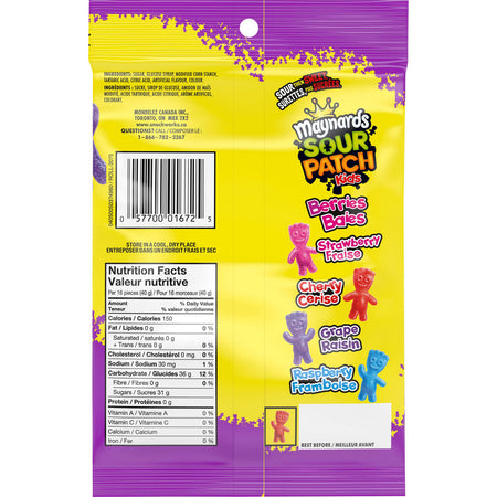 Maynards Sour Patch Kids, Berries, Candy, 185g/6.5 oz., (12pk) {Imported from Canada}