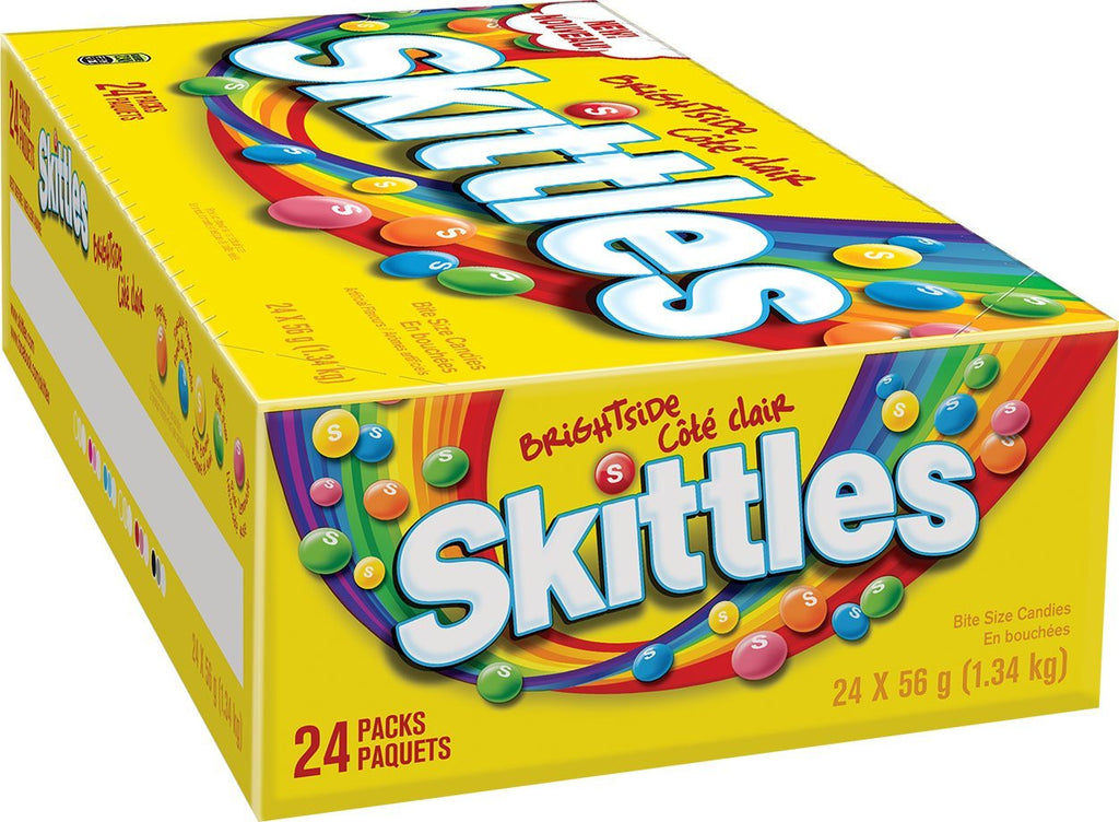 Skittles Brightside Candy 56g/1.97oz.  24 Count {Imported from Canada}