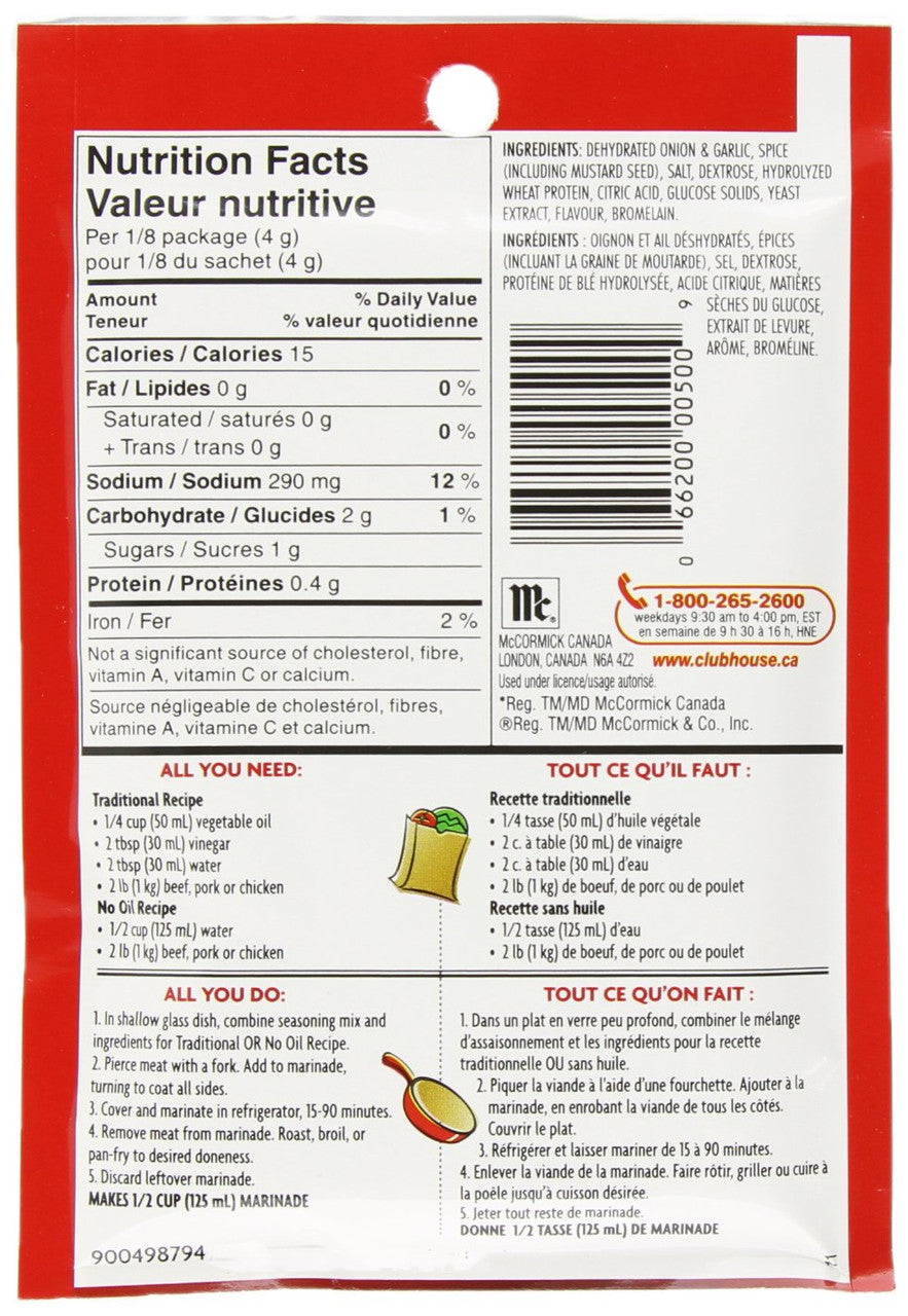 Club House Meat Marinade Seasoning Mix, 32g/1.1oz., {Imported from