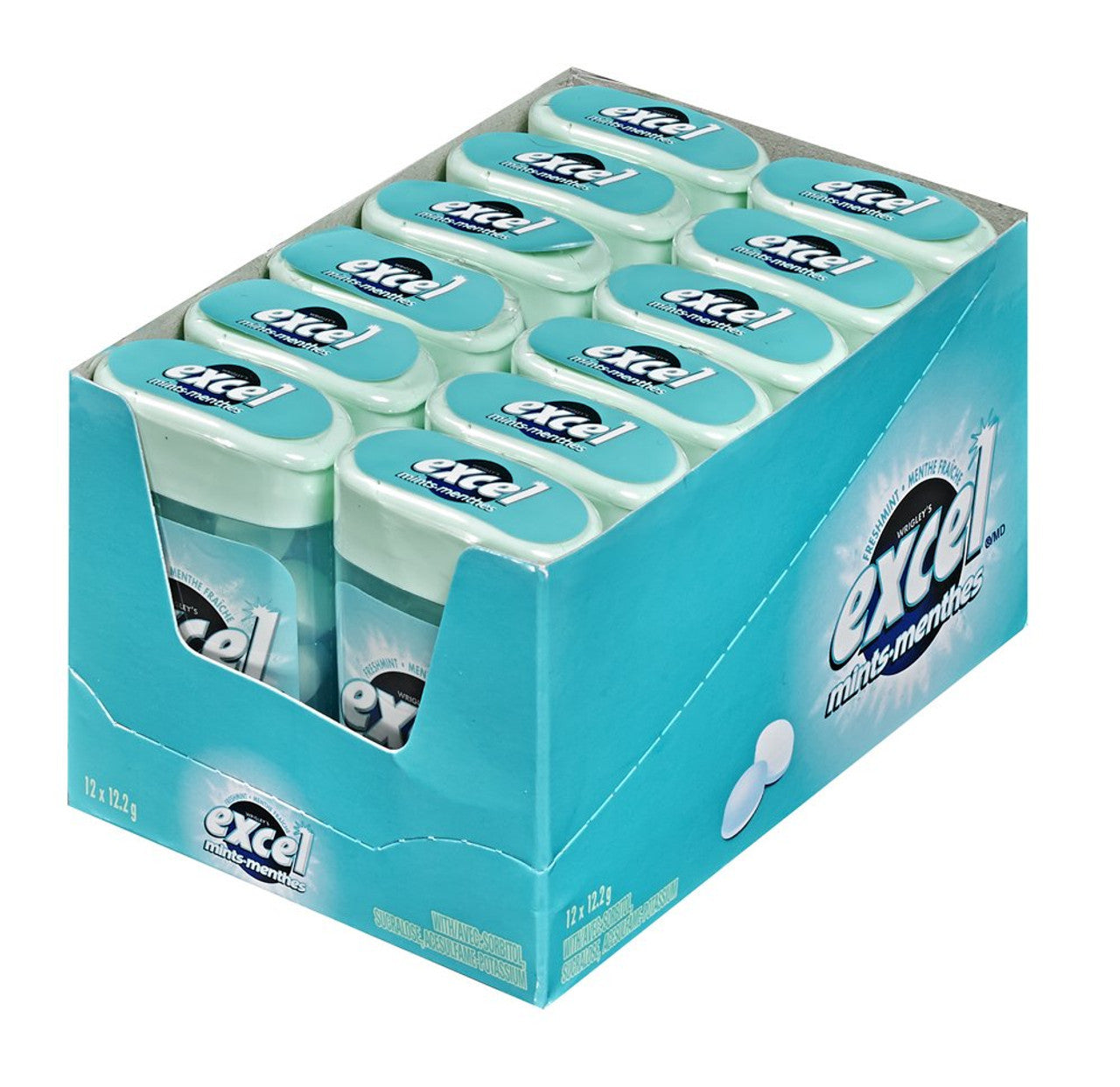 Excel Mints, Fresh Mint, 12gm, 12 Count (2 Pack), {Imported from Canada