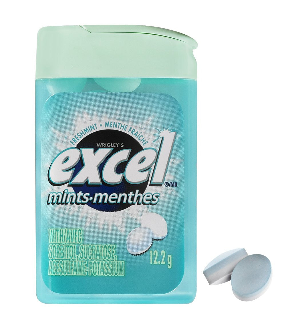 Excel Mints Fresh Mint, 12gm, 12 Count {Imported from Canada}
