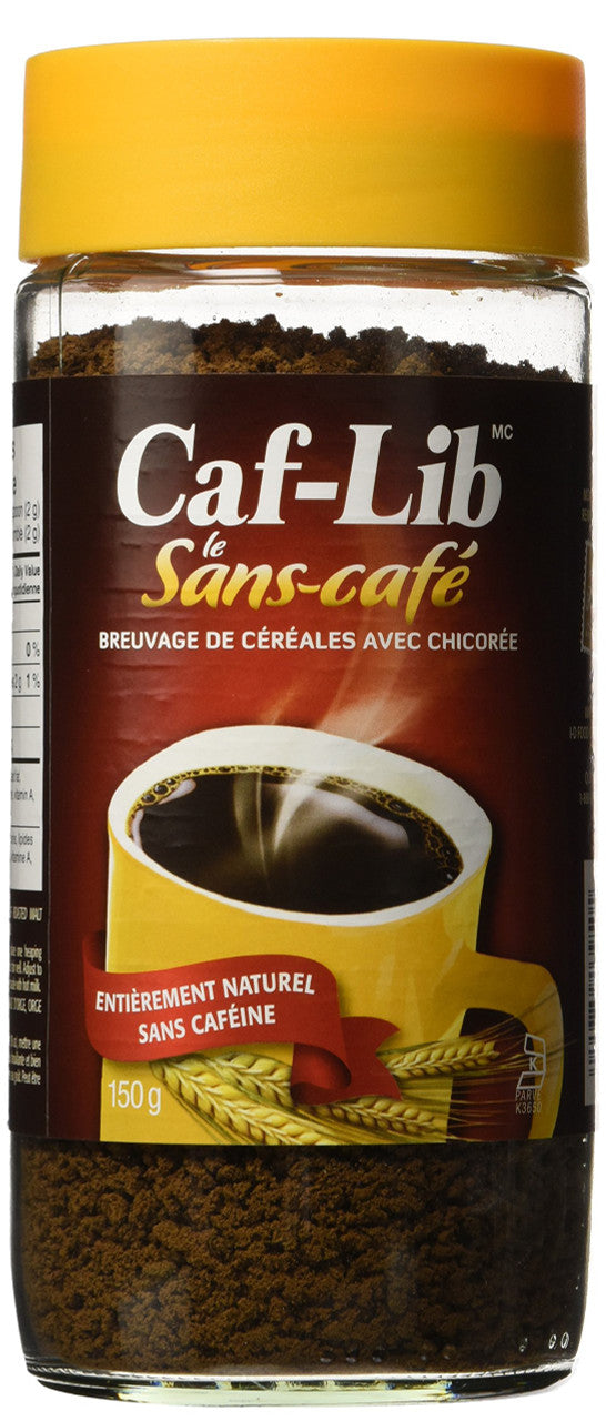 Caf-Lib Original Blend Coffee Alternative with Barley and Chicory 150g/5.3 oz. {Imported from Canada}