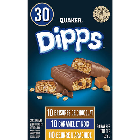 Dipps TRIPLE PLAY CLUB PACK (935g/33 oz.), 30ct Snack Bars {Imported from Canada}