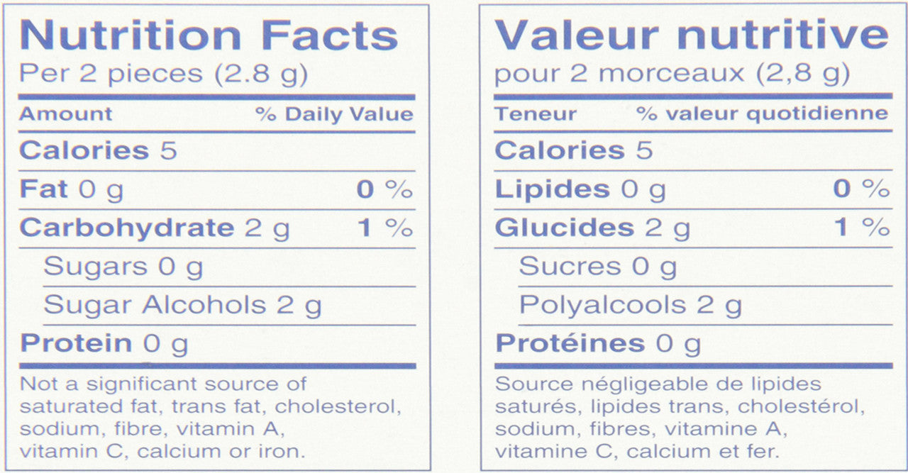 Excel White Sugar-Free Gum,Bubblemint, 60pc Bottle,6ct{Imported from Canada}