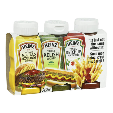 HEINZ Ketchup Picnic Pack, 3 Count, 1125ml - {Imported from Canada}