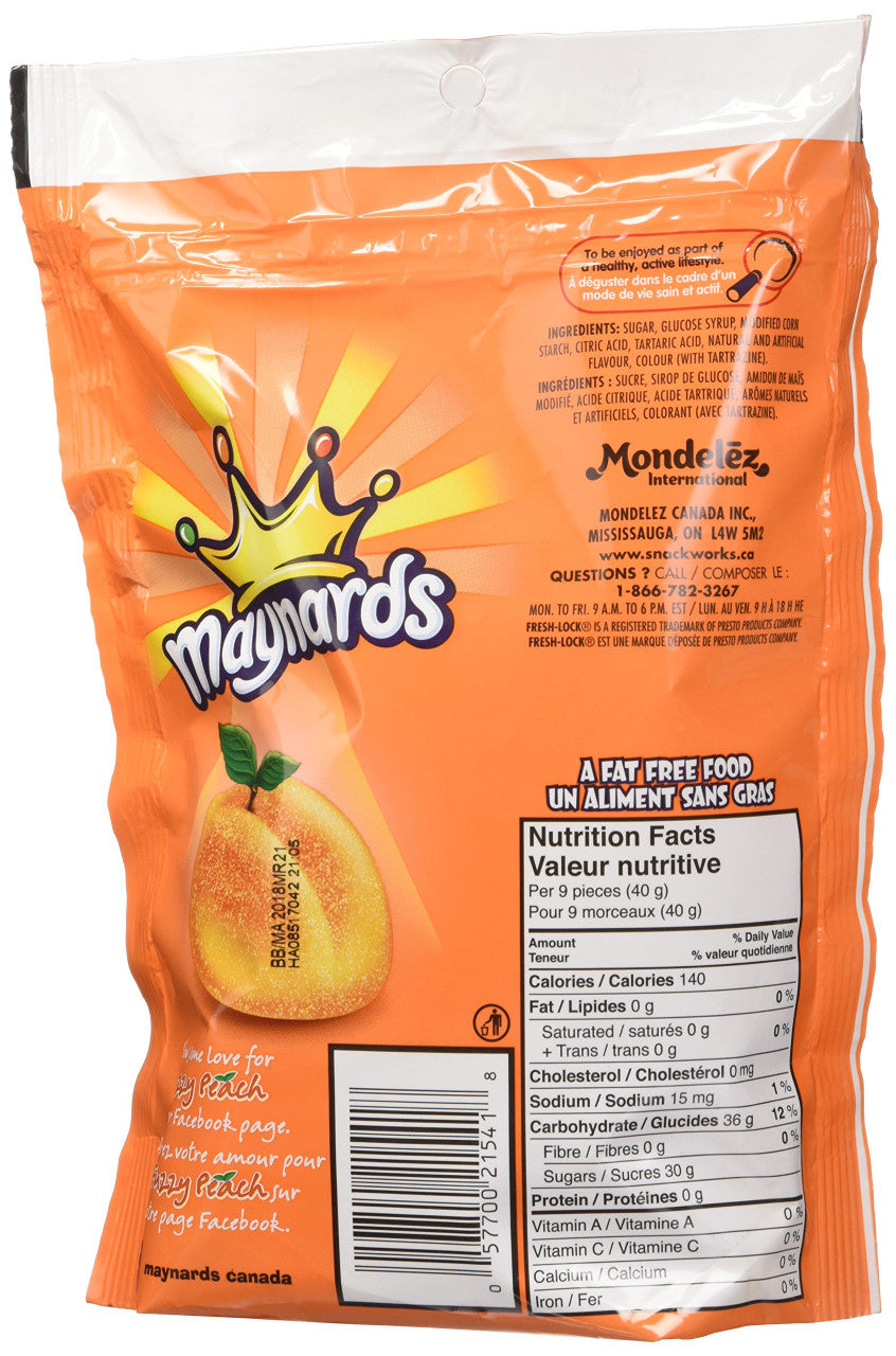 Maynards Gummy Candy, Fuzzy Peach, 355g/12.5 oz {Imported from Canada}