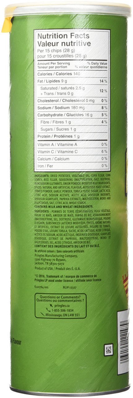 Pringles Jalapeno Chips, 156g/5.5oz., {Imported from Canada}