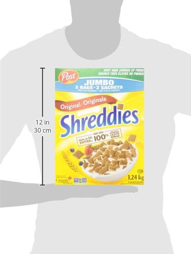 Post Jumbo Shreddies Cereal, 1.24kg/43.73oz {Imported from Canada}