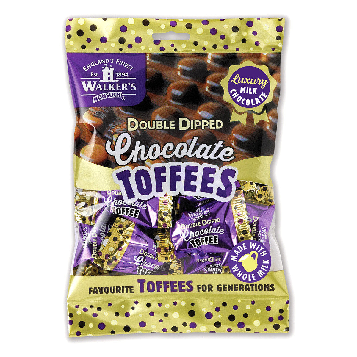Walkers Nonsuch Double Dipped Chocolate Toffee Candies, 135g/4.7 oz. {Imported from Canada}
