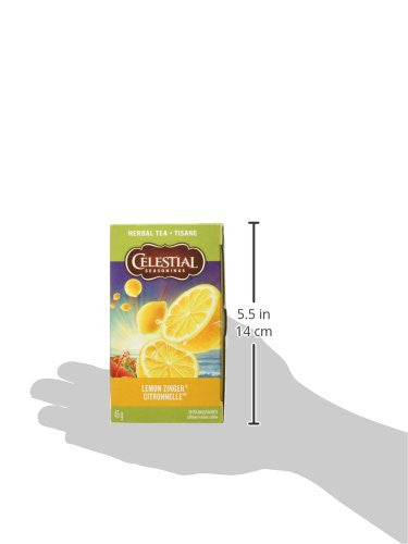 Celestial Seasonings 100% Natural Lemon Zinger Herbal Tea 20 ct {Imported from Canada}