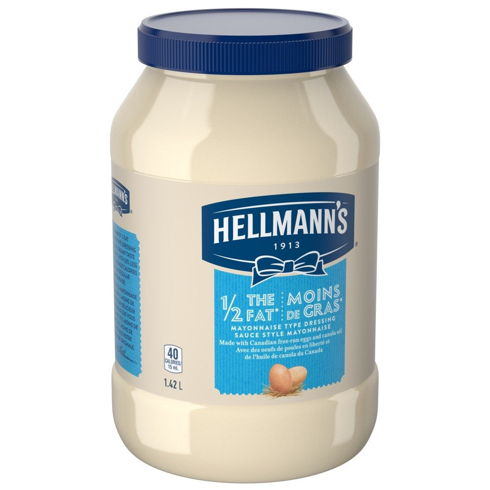 Hellmanns Light 1/2 Fat Mayonnaise 1.42 Liters/1.5 Quarts {Imported from Canada}