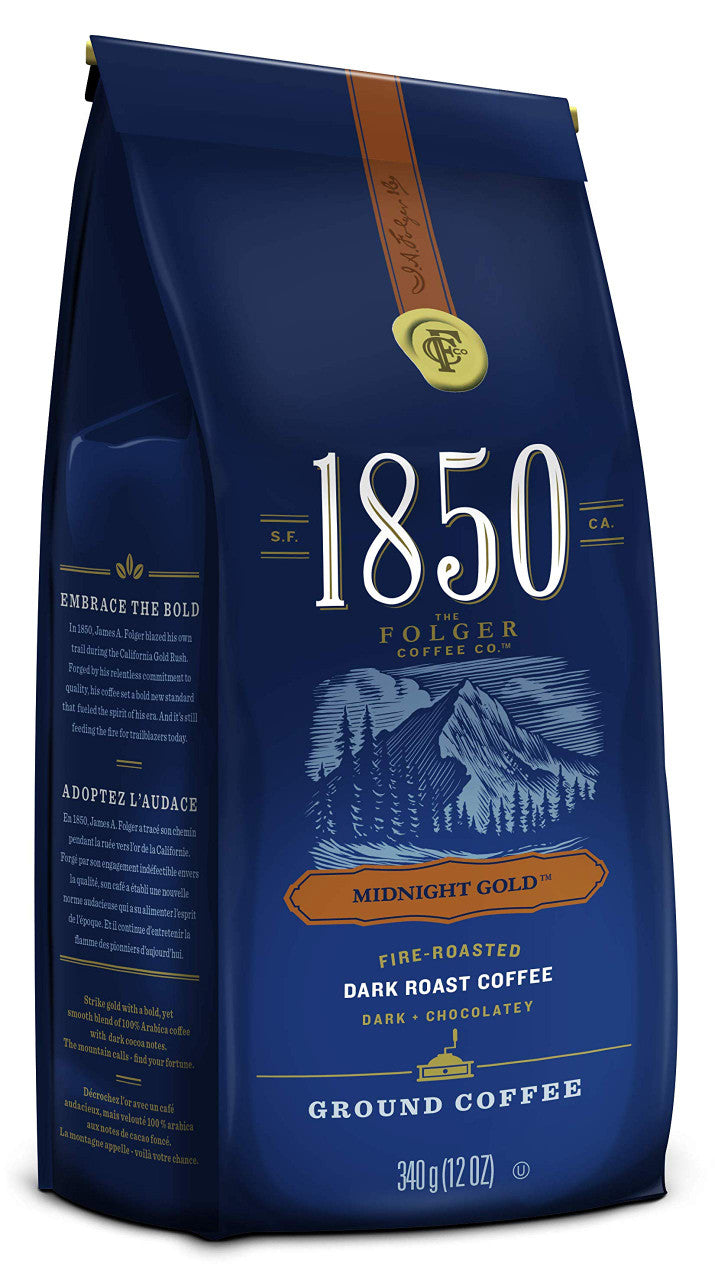Folgers,1850 Midnight Gold Ground Coffee, 340g/12 oz. {Imported from Canada}