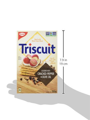 Triscuit Cracked Pepper & Olive Oil, 200g/7.1 oz., Wheat Crackers (Imported from Canada)