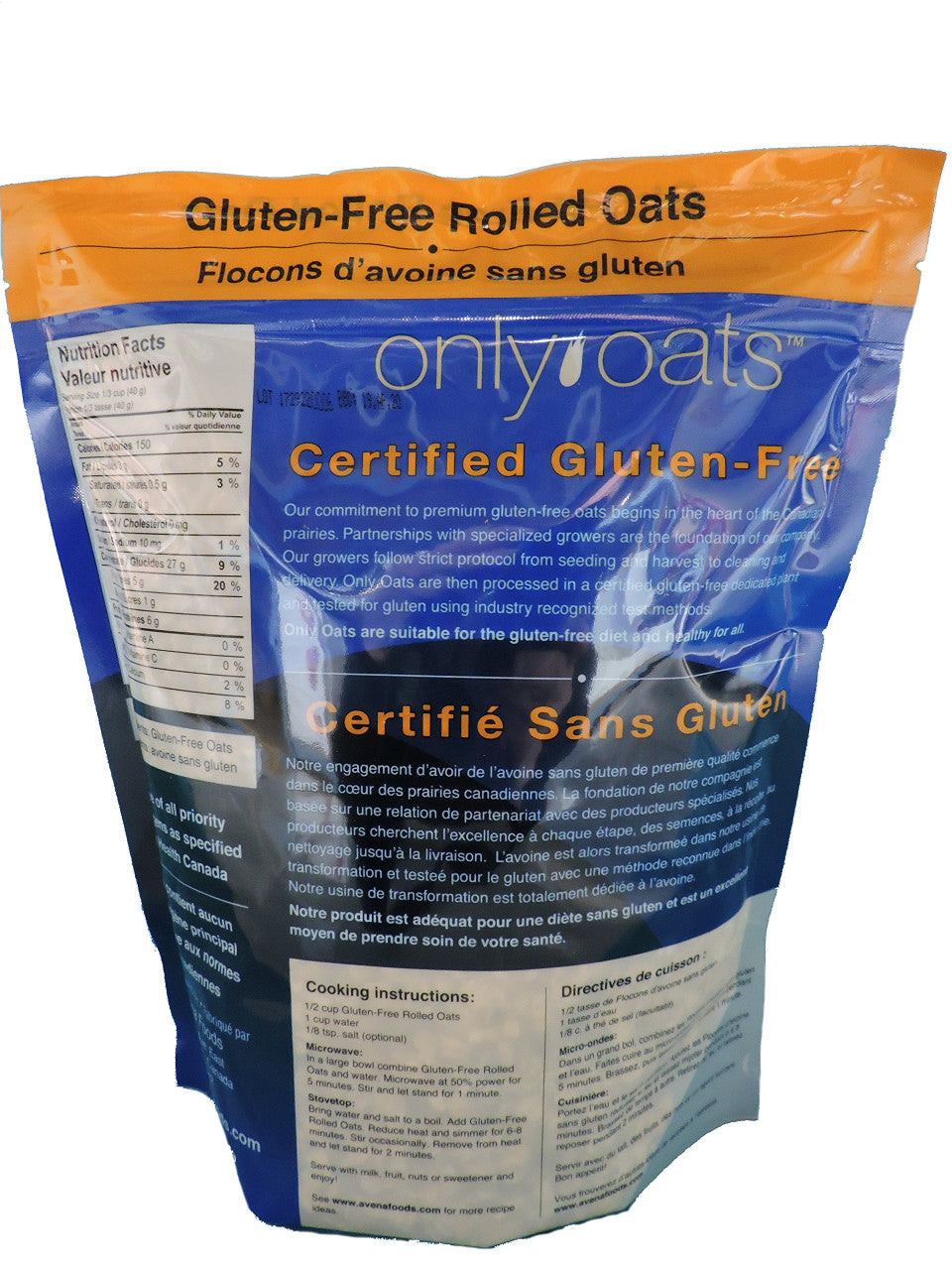 Only Oats Pure Whole Grain Rolled Oats, 1Kg/35.27oz {Imported from Canada}