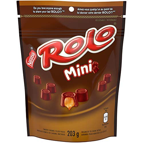 ROLO Mini Caramel Chocolates, 203g/7.2oz. Pouch (Imported from Canada)