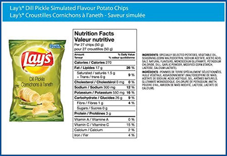 Lay's Dill Pickle and Ketchup, 2 Large Bags of Each, {Imported from Canada}