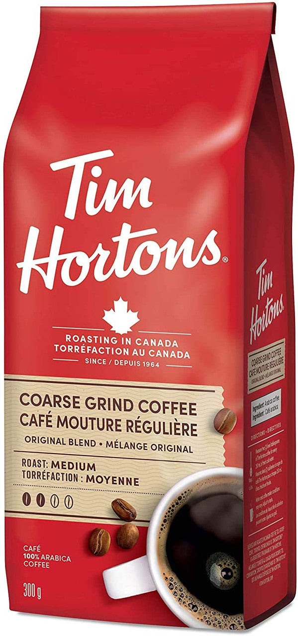 Tim Hortons Coarse Grind Original Blend 300g/10.6 oz., (6pk) {Imported from Canada}