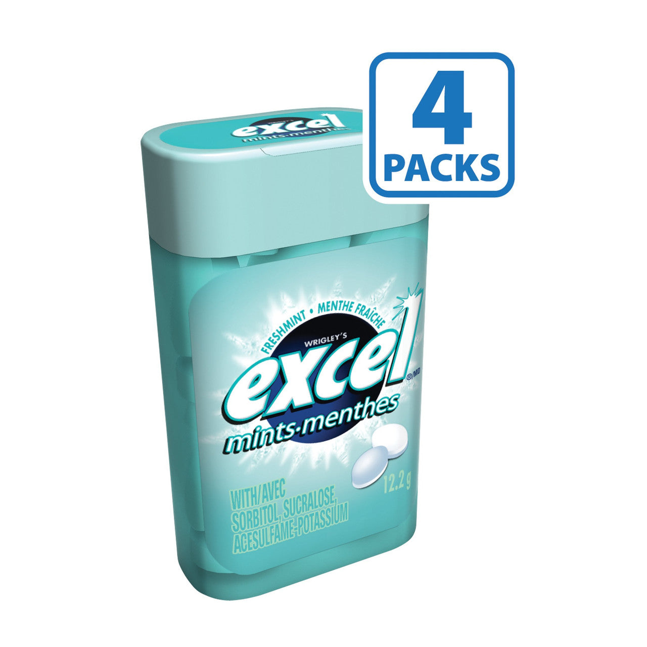 Excel Mints Fresh Mint 4 Pack {Imported from Canada} Caffeine Cams