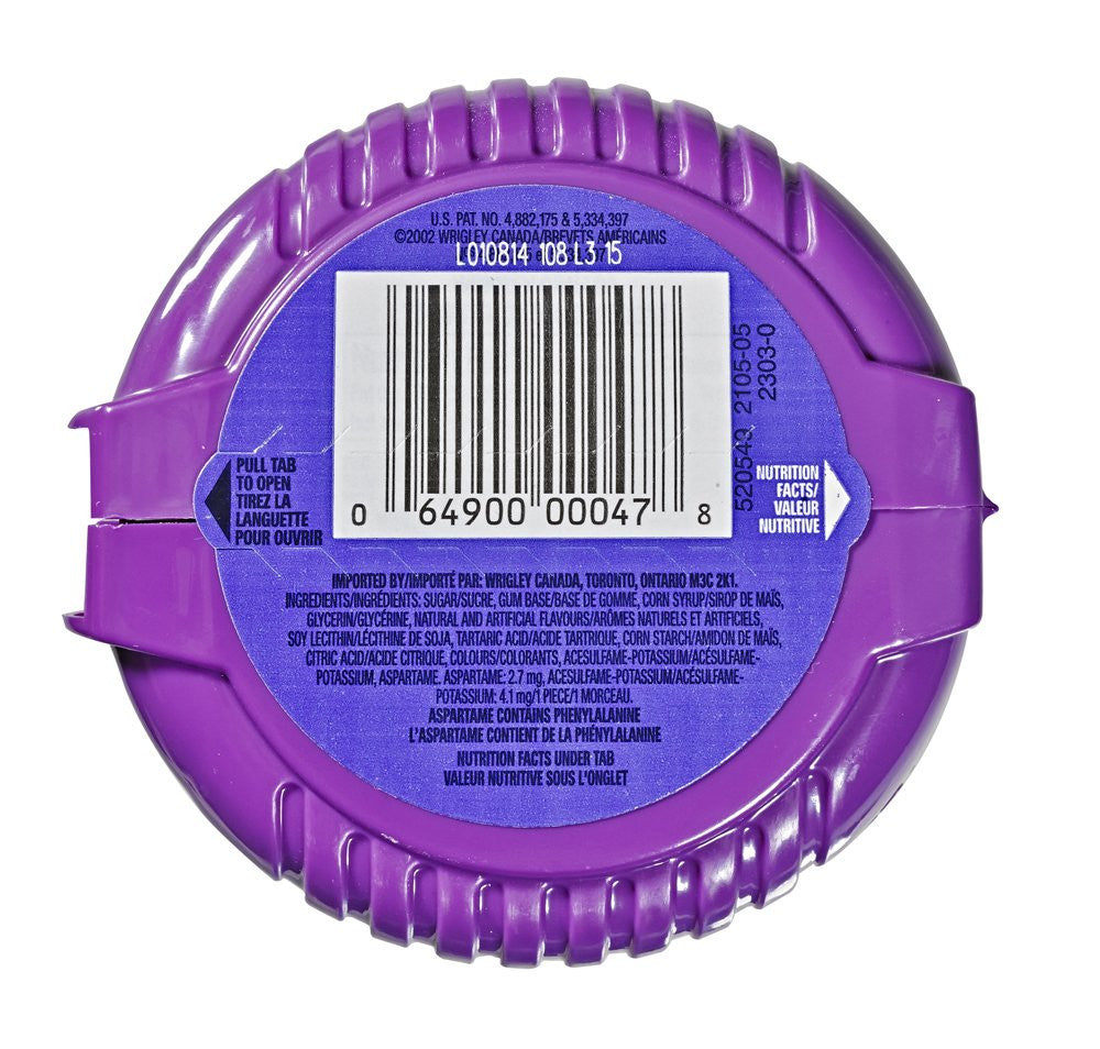 Hubba Bubba Bubble Tape, Gushing Grape, 6 Feet of Gum, 12 Count