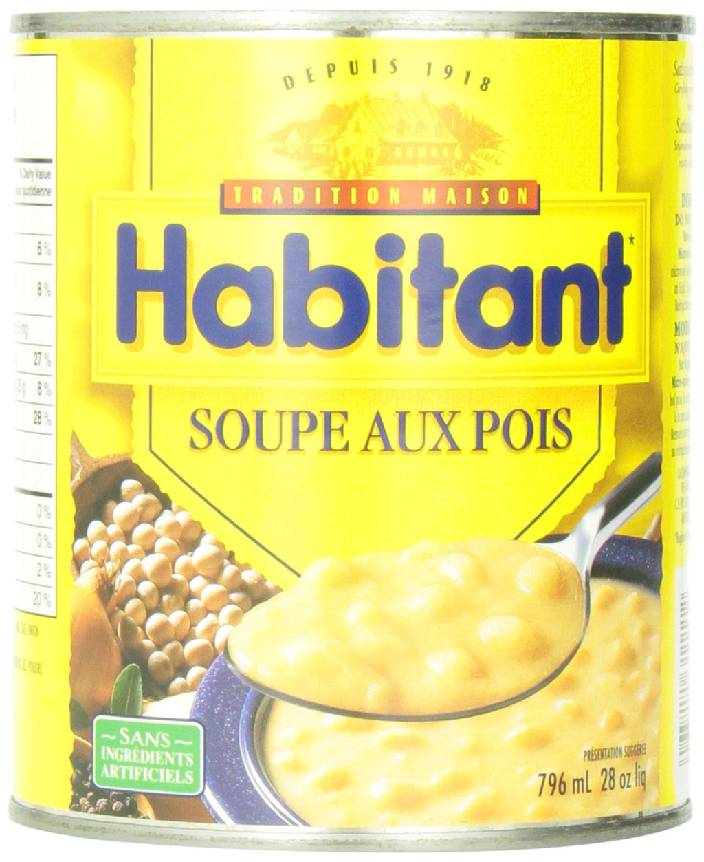 Habitant French Canadian Split Pea Soup, 796ml, 24ct {Imported from Canada}