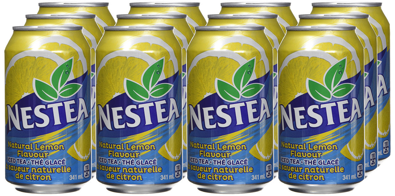 Nestea Lemon Soft Drinks, 341mL/11.5oz., cans, Pack of 12, {Imported from Canada}