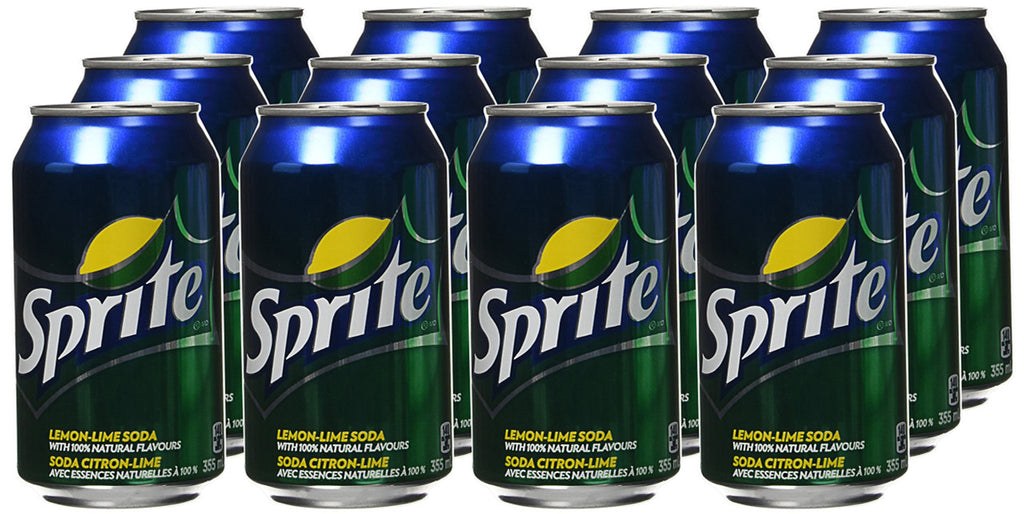 Sprite Lemon Lime Soda, 355mL/12oz., Cans, 12 Pack, {Imported from Canada}