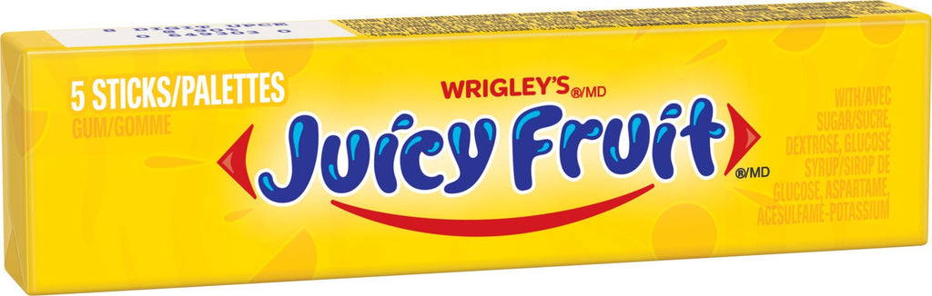 Juicy Fruit Chewing Gum with Sugar, The Original, 20ct {Imported from Canada}