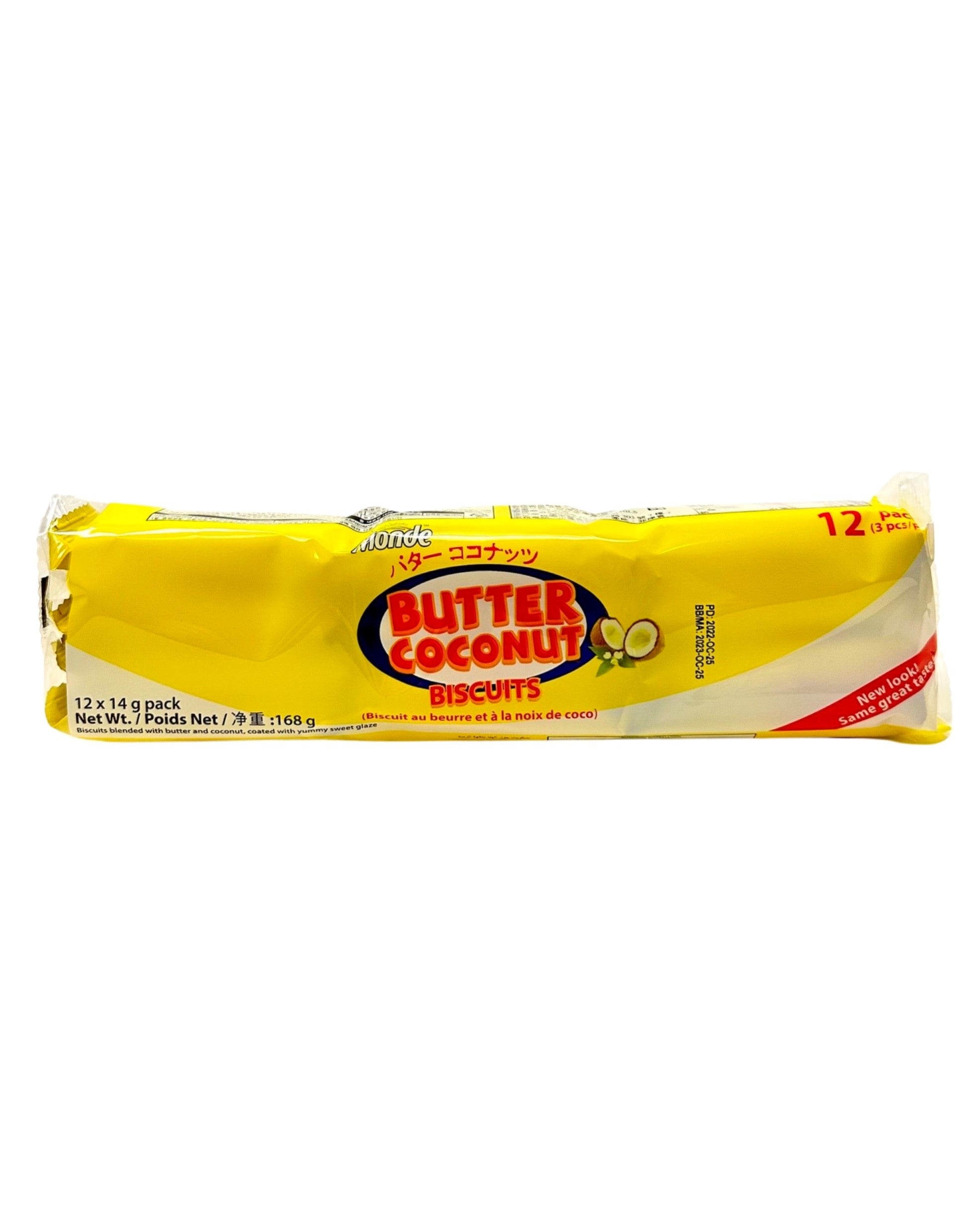 Monde Butter Coconut Biscuits, 12 x 14g Packets, 168g/5.9 oz. Package {Imported from Canada}