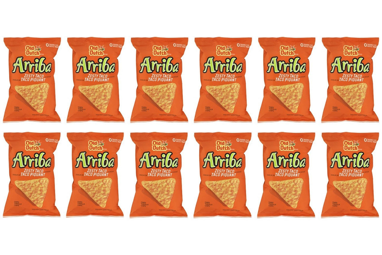 Old Dutch Arriba Zesty Taco Tortilla Chips, 45g/1.6 oz., (12 pack) {Imported from Canada}