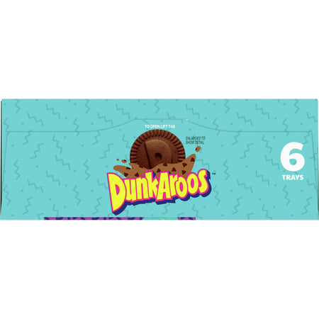 DunkAroos, Chocolate Cookies and Double Chocolate Frosting, 6 x 28g, top of box.