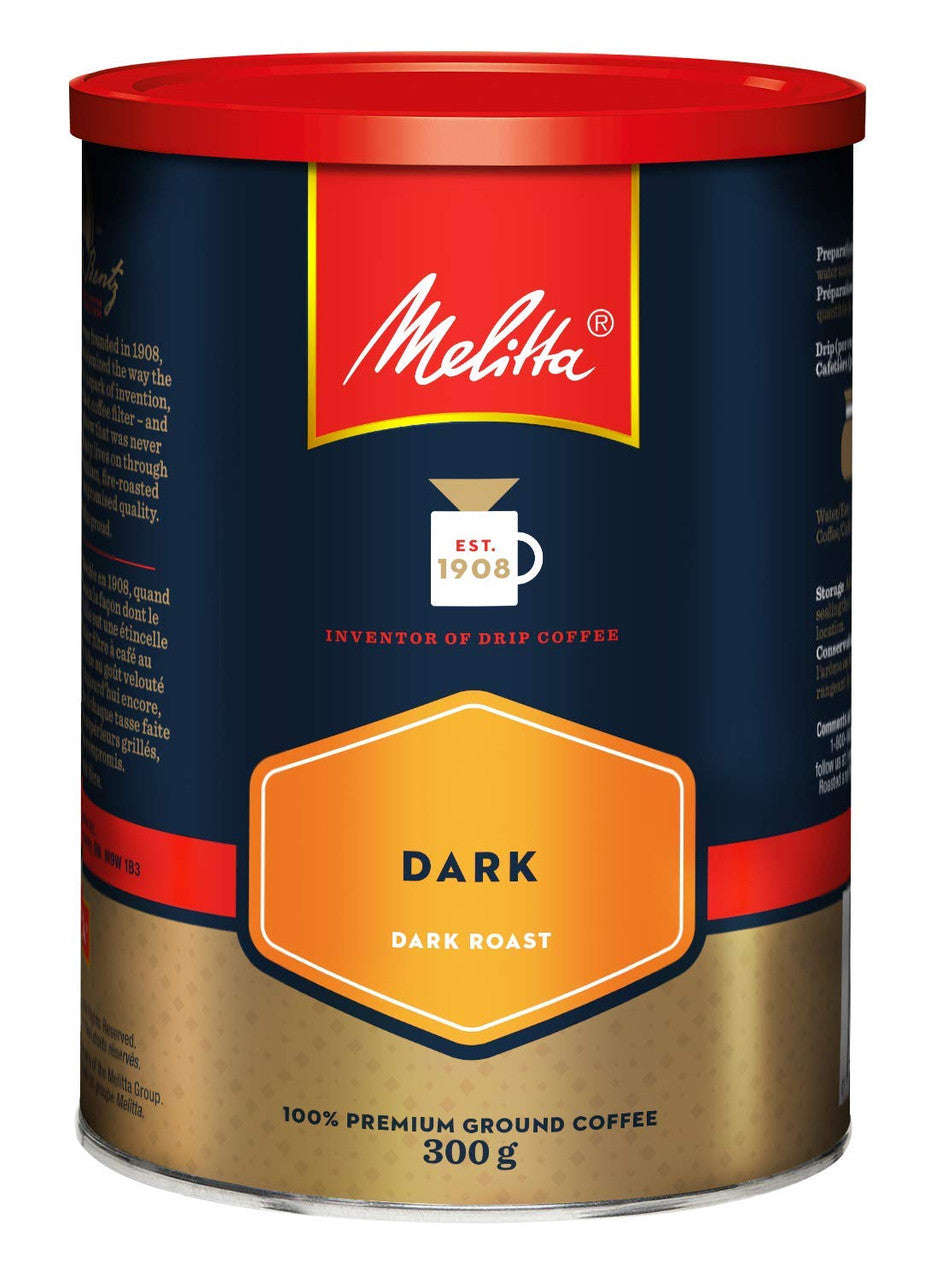 MELITTA Dark Roast, Ground Coffee, 300g/10.6oz., {Imported from Canada}