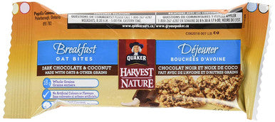 Quaker Breakfast Oat Bites, 5 x 40g Pouches, Dark Chocolate & Coconut, 200g/7.1oz, Box {Imported from Canada}