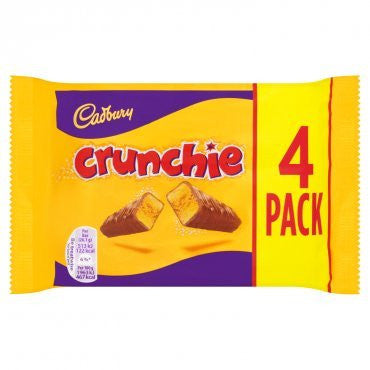 Cadbury Crunchie Milk Chocolate With Honeycomb Center 4 Pack {Imported from Canada}