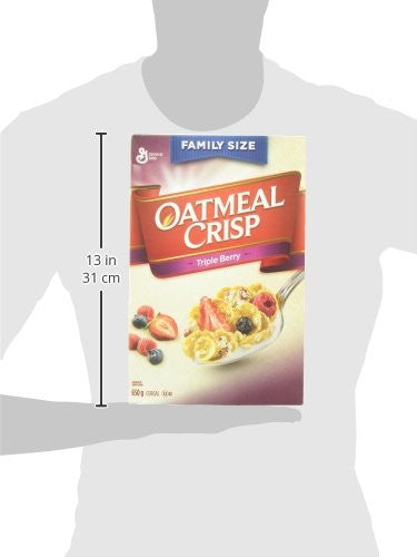 General Mills Family Size Oatmeal Crisp Triple Berry Cereal, 650g/22.9oz, (Imported from Canada)