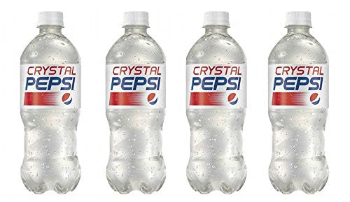Crystal Pepsi 4 Pack, 591ml/20fl oz Bottles, (Imported from Canada)
