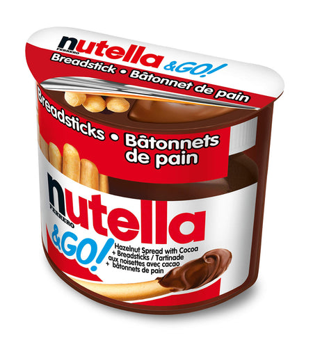 Nutella and Go Snack Packs, Chocolate Hazelnut Spread with Breadsticks, 10ct, 52g/1.8 oz per pack, {Imported from Canada}