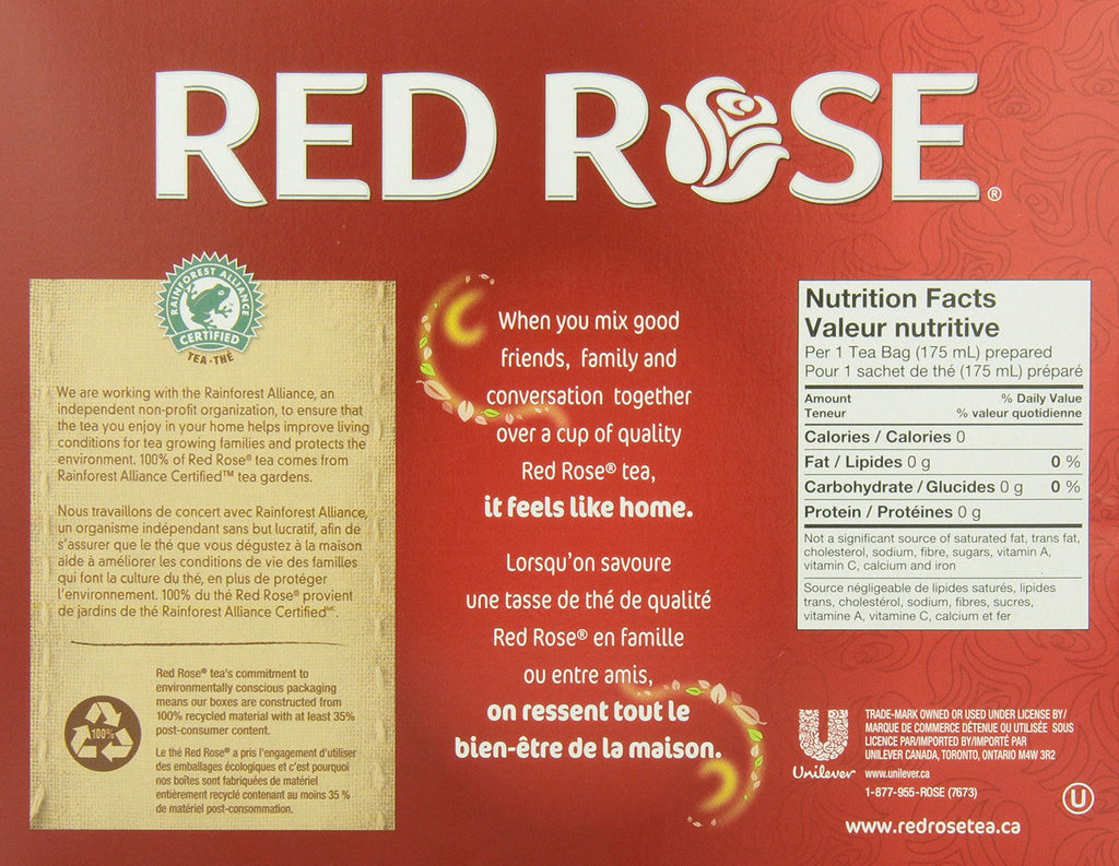 Red Rose Orange Pekoe Tea 418g/144 Tea Bags, Per Box, 4ct, {Imported from Canada}