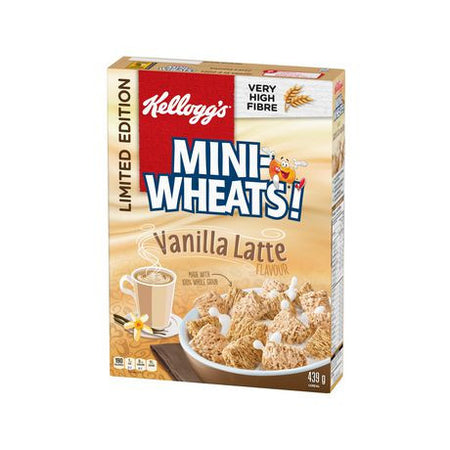 Kellogg's Mini-Wheats, Vanilla Latte Flavour, Cereal, 439g/15.5oz, {Imported from Canada}