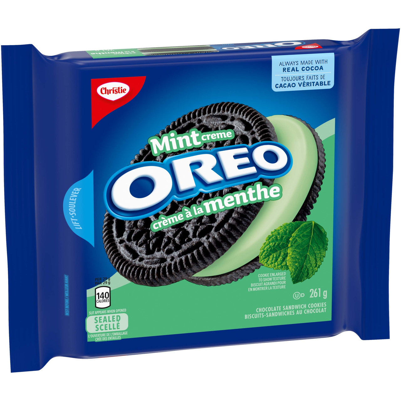 Oreo Mint Creme Chocolate Cookies, 261g/9.2 oz, Bag {Imported from Canada}