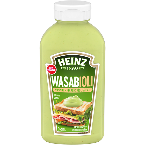 Heinz Wasabioli Sauce (Wasabi & Garlic Aioli) 362ml/12 fl. oz., (Imported from Canada)
